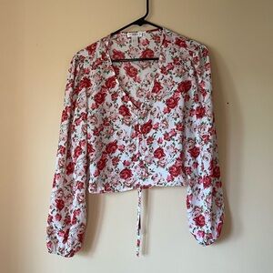 Cropped Floral Blouse